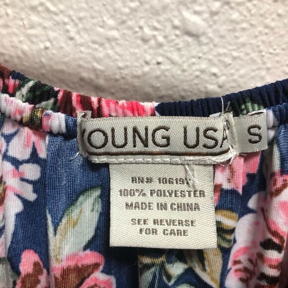 Young USA Girls High low Floral Off the Shoulder dress size small - Picture 3 of 4